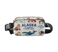 Alaska Is Always A Good Idea Sac banane tendance pour homme et femme résistant à l'eau avec sangle réglable pour voyage, gym, travail para la cintura de hombre