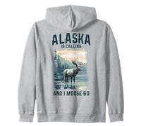 Alaska is Calling & I Moose Go Souvenir Amusant Sweat à Capuche