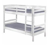 ALASKA - Lits Superposés 90x190cm + Sommiers Bois Massif Vernis Blanc - Altobuy Blanc