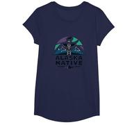 Alaska Natif : Totem Spirit Mountains Wildlife Heritage T-Shirt, Fille, Bleu Marine, M