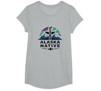 Alaska Natif : Totem Spirit Mountains Wildlife Heritage T-Shirt, Fille, Gris Chiné, XS