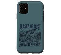 Alaska Or Bust Salmon Season Fishing Angler Adventure Coque pour iPhone 11