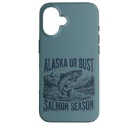 Alaska Or Bust Salmon Season Fishing Angler Adventure Coque pour iPhone 16