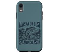 Alaska Or Bust Salmon Season Fishing Angler Adventure Coque pour iPhone XR