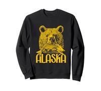 Alaska Ours avec Un Poisson Saumon Alaska Nature Lover Vintage Sweatshirt