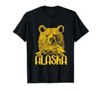 Alaska Ours avec Un Poisson Saumon Alaska Nature Lover Vintage T-Shirt