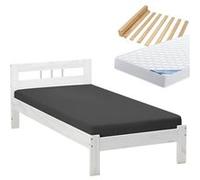 ALASKA - Pack Lit 90x200 + Lattes + Matelas Ibiza -