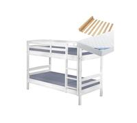 ALASKA - Pack Lits Superposés 90x190 Blancs + 2 Matelas Ibiza - Altobuy Blanc