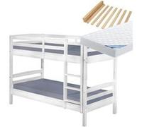 ALASKA - Pack Lits Superposés 90x190 Blancs + 2 Matelas Ibiza - Altobuy Blanc