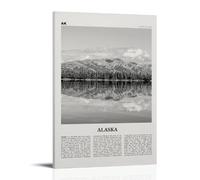 Alaska Print Poster paysage noir et blanc Peinture décorative sur toile Art mural pour salon, chambre à coucher, art mural, impression d'image moderne, décoration de salle familiale, 20 x 30 cm
