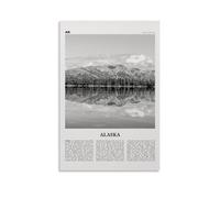 Alaska Print Poster paysage noir et blanc Peinture décorative sur toile Art mural pour salon, chambre à coucher, art mural, impression d'image moderne, décoration de salle familiale, 50 x 75 cm