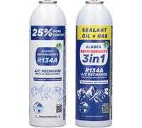 Alaska Refrigerants 3en1 Réfrigérant de remplacement R134a avec huile PAG 100 et colmatant de fuites + réfrigérant de remplacement R134a