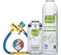 Alaska Refrigerants Réfrigérant de remplacement R1234yf pour véhicules + colmatant de fuites + tuyau et manomètre
