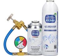 Alaska Refrigerants Réfrigérant de remplacement R134a pour véhicules + colmatant de fuites + tuyau et manomètre