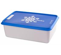 ALASKA, set de 3 Boites à congélation -30°c et conservation d'aliments et repas. Rangement pratique pour la cuisine avec un couvercle fréquemment réinscriptible, couleur Blanc/Bleu, 3 x 2000 ml.
