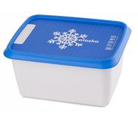 ALASKA, set de 3 Boites à congélation -30°c et conservation d'aliments et repas . Rangement pratique pour la cuisine avec un couvercle fréquemment réinscriptible, couleur Blanc/Bleu, 3 x 1000 ml.