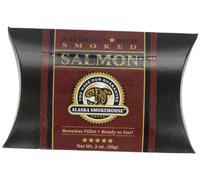 Alaska Smokehouse Smoked Salmon Fillet In A Black Box With A Crimson Wrap, 2 Ounce box