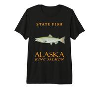 Alaska Territory Fish The King Saumon T-Shirt Haut de Gamme