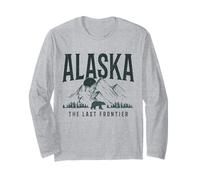 Alaska The Last Frontier Bear Mountains Souvenir Vintage Manche Longue