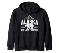 Alaska The Last Frontier EST 1959 Grizzly Bear Mountains Sweat à Capuche