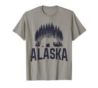 Alaska The Last Frontier Ours Pin Tree Vintage Souvenir T-Shirt