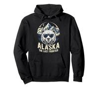 Alaska The Last Frontier Vintage Montagnes Ours Nature Lover Sweat à Capuche