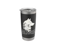 Alaska Wolf The Last Frontier Souvenir vintage Gobelet isotherme en acier inoxydable double paroi