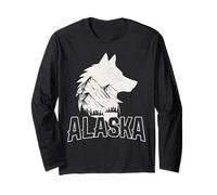 Alaska Wolf The Last Frontier Souvenir Vintage Manche Longue