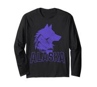 Alaska Wolf The Last Frontier Souvenir Vintage Manche Longue