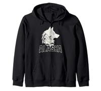 Alaska Wolf The Last Frontier Souvenir Vintage Sweat à Capuche