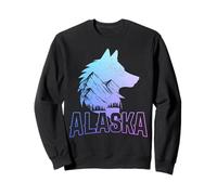 Alaska Wolf The Last Frontier Souvenir Vintage Sweatshirt