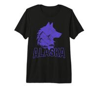 Alaska Wolf The Last Frontier Souvenir Vintage T-Shirt Haut de Gamme