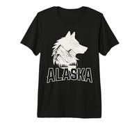 Alaska Wolf The Last Frontier Souvenir Vintage T-Shirt Haut de Gamme