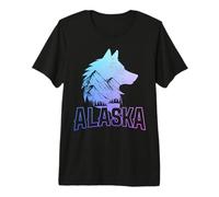 Alaska Wolf The Last Frontier Souvenir Vintage T-Shirt Haut de Gamme
