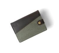 Alaskan MAKER - Portefeuille Compact XL - Cuir Pleine Fleur & Coton - 10 Cartes, Billets & Pièces - Protection RFID Anti-Piratage - Compartiment Aimanté - Système Pull-Out (Vert Olive)