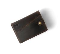 Alaskan MAKER - Portefeuille Compact XL - Cuir Pleine Fleur & Coton - 10 Cartes, Billets & Pièces - Protection RFID Anti-Piratage - Compartiment Aimanté - Système Pull-Out (Cuir)