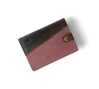 Alaskan MAKER - Portefeuille Compact XL - Cuir Pleine Fleur & Coton - 10 Cartes, Billets & Pièces - Protection RFID Anti-Piratage - Compartiment Aimanté - Système Pull-Out (Bordeaux)