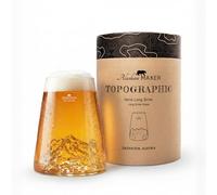 Alaskan MAKER Verre à bière original TOPOGRAPHIC (Dachstein) | Montagne en relief topographique 3D - Verre borosilicate soufflé à la bouche - 450 ml