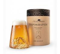 Alaskan MAKER Verre à bière original TOPOGRAPHIC (Eiger) | Montagne en relief topographique 3D - Verre borosilicate soufflé à la bouche - 450 ml