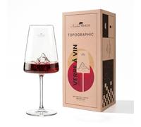 Alaskan MAKER Verre à vin 400 ml - Verre borosilicate qualité supérieure soufflé bouche avec montagne en relief 3D au fond | Coffret rigide carton premium aimanté | TOPOGRAPHIC (Matterhorn)