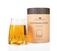 Alaskan MAKER Verre long 450ml - Borosilicate de qualité supérieure soufflé artisanalement avec les montagnes en relief | Cocktail, bière ou soft TOPOGRAPHIC (Tre Cime di Lavaredo)