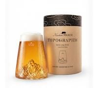 Alaskan MAKER Verre long 450ml - Borosilicate de qualité supérieure soufflé artisanalement avec les montagnes en relief | Cocktail, bière ou soft TOPOGRAPHIC (Fitz Roy)