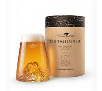 Alaskan MAKER Verre long 450ml - Borosilicate de qualité supérieure soufflé artisanalement avec les montagnes en relief | Cocktail, bière ou soft TOPOGRAPHIC (Kilimanjaro)