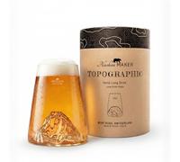 Alaskan MAKER Verre long 450ml - Verre Borosilicate de qualité supérieure soufflé artisanalement avec les montagnes en relief | Cocktail, bière ou soft TOPOGRAPHIC (Monte Rosa)