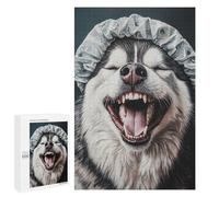 Alaskan Malamute Bath Cap Puzzle 1000 Pièces Educa Jouet en Bois Cadeau Unique Décoration Intérieure Jeu Éducatif Challenge Toy Adultes Et Enfants À Partir De 14 Ans 1000 PCS