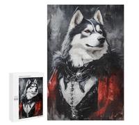 Alaskan Malamute in Red Cloak Puzzle 1000 Pièces Educa Jouet en Bois Cadeau Unique Décoration Intérieure Jeu Éducatif Challenge Toy Adultes Et Enfants À Partir De 14 Ans 1000 PCS