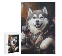 Alaskan Malamute Wine Master Puzzle 1000 Pièces Educa Jouet en Bois Cadeau Unique Décoration Intérieure Jeu Éducatif Challenge Toy Adultes Et Enfants À Partir De 14 Ans 1000 PCS