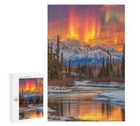 Alaska's Aurora Borealis Majesty Puzzle 1000 Pièces Educa Jouet en Bois Cadeau Unique Décoration Intérieure Jeu Éducatif Challenge Toy Adultes Et Enfants À Partir De 14 Ans 1000 PCS