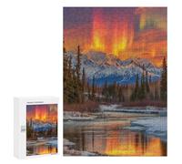Alaska's Aurora Borealis Majesty Puzzle 1000 Pièces Educa Jouet en Bois Cadeau Unique Décoration Intérieure Jeu Éducatif Challenge Toy Adultes Et Enfants À Partir De 14 Ans 300 PCS