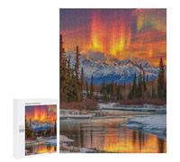 Alaska's Aurora Borealis Majesty Puzzle 1000 Pièces Educa Jouet en Bois Cadeau Unique Décoration Intérieure Jeu Éducatif Challenge Toy Adultes Et Enfants À Partir De 14 Ans 500 PCS